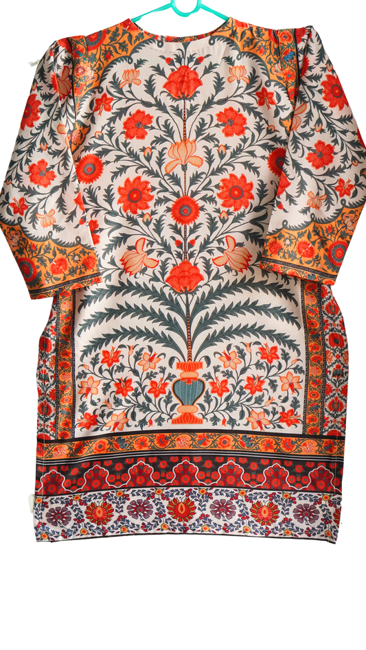 Lawn Shirt Persian inspired  elaborate composition